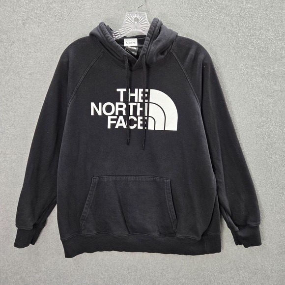 The North Face Women Sweatshirt Large Black Graphic Hoodie Pullover - Picture 1 of 11